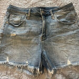 Risen Jeans Women’s Distressed Denim Shorts - Light Blue